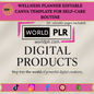 Wellness Planner Editable Canva Template for Self-Care Routine