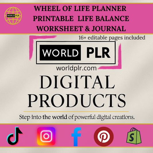 Wheel of Life Planner Printable Life Balance Worksheet &amp; Journal