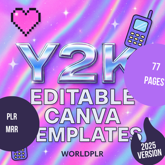 Y2K Editable Canva Templates for Print on Demand – Designs for T-shirts, Mugs, and More