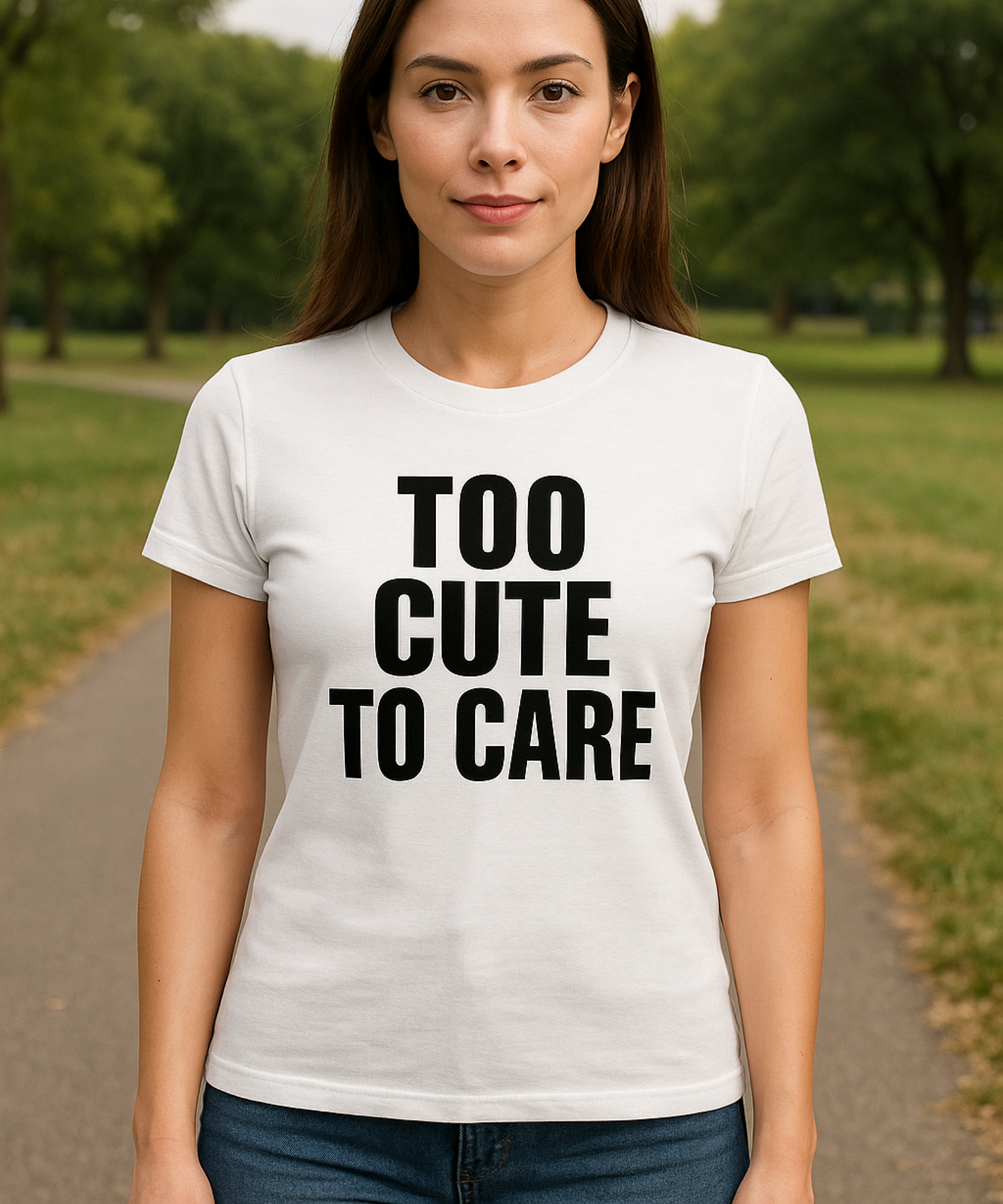 Too Cute To Care Y2K T-Shirt Aesthetic Shirt for Women, 2000s Inspired Sassy Tee