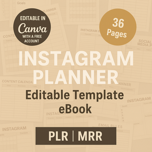 Instagram Content Planner Template | Printable Instagram Post Calendar | Digital Organizer for Entrepreneurs