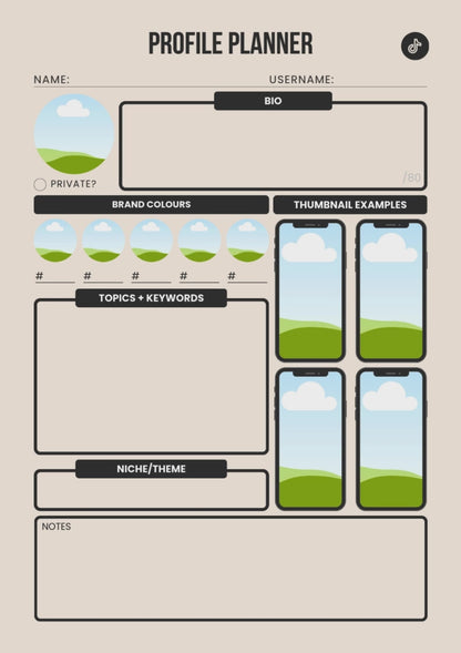 TikTok Content Planner Template Printable TikTok Post Scheduler | Digital Organizer for Creators